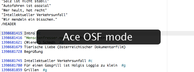 Ace <abbr title='Open Show Notes Format'>OSF</abbr> mode