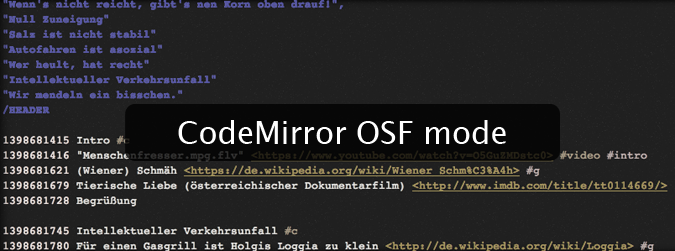 CodeMirror <abbr title='Open Show Notes Format'>OSF</abbr> mode